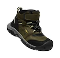 Baba kültéri cipő Keen Ridge Flex Mid Wp Dark Olive/Dusky Citron