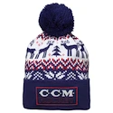 Berretto CCM Holiday Pom Knit B Navy Senior