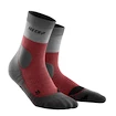 Calze a compressione da donna CEP Hiking Light Merino Mid Cut Berry/Grey  II