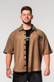 Camicia da uomo Nebbia Washed-off Oversized Shirt 90s THROWBACK Light Brown