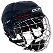 Casco da hockey CCM Tacks 70 Combo Navy Youth