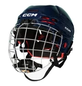 Casco da hockey CCM Tacks 70 Combo Navy Youth