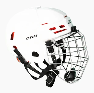 Casco da hockey CCM Tacks 70 Combo White Junior