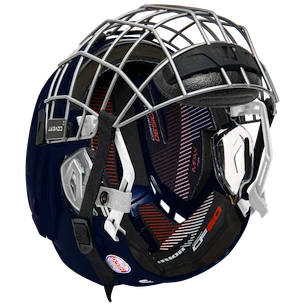 Casco da hockey Warrior Covert CF 80 Combo Navy Senior