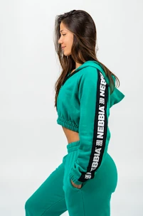 Felpa da donna Nebbia  Cropped Zip-Up Hoodie green