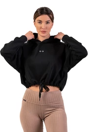 Felpa da donna Nebbia Loose Fit Crop Hoodie black