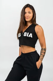 Felpa da donna Nebbia Sleeveless Zip-Up Hoodie black