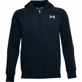 Felpa da ragazzo Under Armour RIVAL COTTON FZ HOODIE dark blue