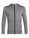 Felpa da uomo Icebreaker  Quantum III LS Zip Hoodie Metro/Black