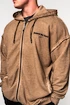 Felpa da uomo Nebbia  Washed-off Zip Up Hoodie GYM BRO Light Brown