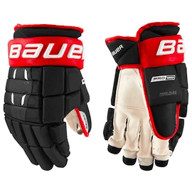 Guanti da hockey Bauer Pro Series Black/Red Intermediate