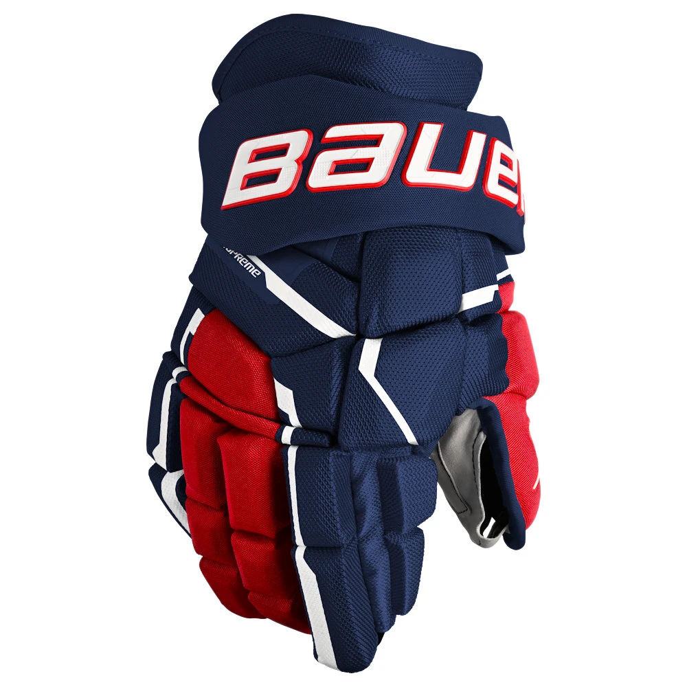 Guanti da hockey Bauer Supreme MACH Navy Red White Senior Sportega