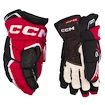 Guanti da hockey CCM JetSpeed FT6 Black/Red/White Junior 10 pollici