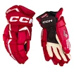 Guanti da hockey CCM JetSpeed FT6 Pro Red/White Junior 11 pollici