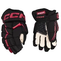 Guanti da hockey CCM JetSpeed FT680 Black/Red Junior 12 pollici