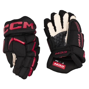 Guanti da hockey CCM JetSpeed FT680 Black/Red Junior 12 pollici