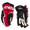 Guanti da hockey CCM JetSpeed FT680 Black/Red/White Senior