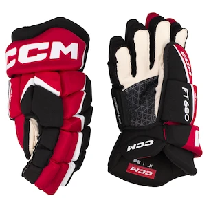 Guanti da hockey CCM JetSpeed FT680 Black/Red/White Senior