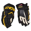 Guanti da hockey CCM JetSpeed FT680 Black/Sunflower Junior 12 pollici