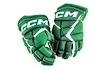 Guanti da hockey CCM JetSpeed FT680 Dark Green/White Junior 11 pollici