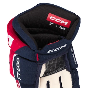 Guanti da hockey CCM JetSpeed FT680 Navy/Red/White Junior