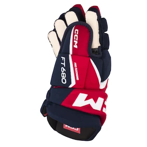 Guanti da hockey CCM JetSpeed FT680 Navy/Red/White Senior 15 pollici