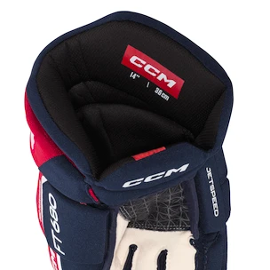 Guanti da hockey CCM JetSpeed FT680 Navy/Red/White Senior 15 pollici