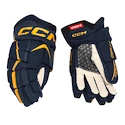 Guanti da hockey CCM JetSpeed FT680 Navy/Sunflower Junior 11 pollici