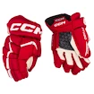 Guanti da hockey CCM JetSpeed FT680 Red/White Senior 15 pollici