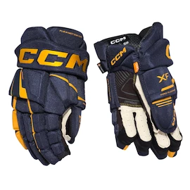 Guanti da hockey CCM Tacks XF Navy/Sunflower Junior