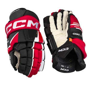 Guanti da hockey CCM Tacks XF PRO Black/Red/White Junior 11 pollici