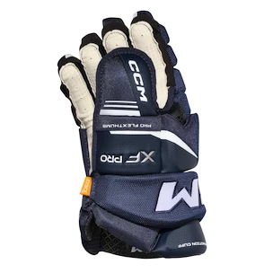 Guanti da hockey CCM Tacks XF PRO Navy/White Junior 12 pollici