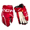 Guanti da hockey CCM Tacks XF PRO Red/White Junior 11 pollici