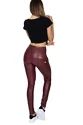 Leggings da donna Hugz Jeans  Wine Faux Leather Biker High Waist