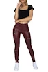 Leggings da donna Hugz Jeans  Wine Faux Leather Biker High Waist S