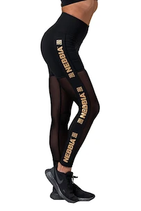 Leggings da donna Nebbia  Gold Mesh leggings 829 black