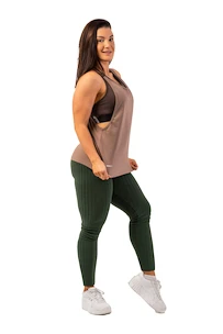 Leggings da donna Nebbia  Organic Cotton Ribbed High Waist Leggings 405 dark green