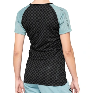 Maglia da ciclismo da donna 100%  Airmatic Women's Jersey Seafoam Checkers