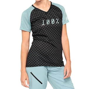 Maglia da ciclismo da donna 100%  Airmatic Women's Jersey Seafoam Checkers