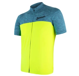 Maglia da ciclismo da uomo Sensor Cyklo Motion Blue/Neon Yellow