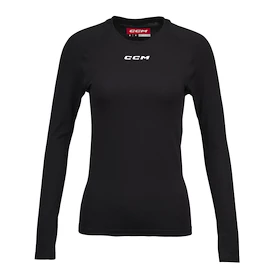 Maglietta a compressione CCM LS Training Tee Black Senior