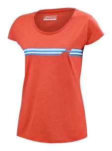 Maglietta da donna Babolat  Exercise Stripes Tee Poppy Red S