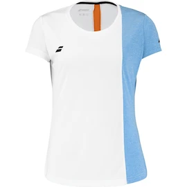 Maglietta da donna Babolat Play Cap Sleeve Top Women White/Blue Hthr