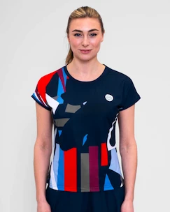 Maglietta da donna BIDI BADU  New York 2024 Capsleeve Dark Blue/Red