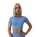 Maglietta da donna GymBeam  FLO CropTop Blue