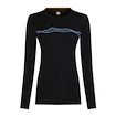 Maglietta da donna Icebreaker Merino 200 Oasis LS Crewe Mountain Pulse Black