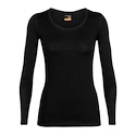 Maglietta da donna Icebreaker Merino 200 Oasis LS Scoop Black