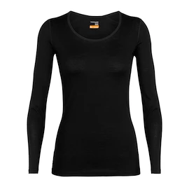 Maglietta da donna Icebreaker Merino 200 Oasis LS Scoop Black