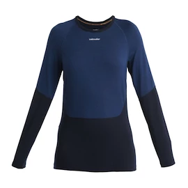 Maglietta da donna Icebreaker Merino 200 Sonebula LS Crewe Mid Navy/Royal Navy/Snow/Cb