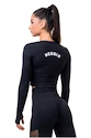 Maglietta da donna Nebbia Hero Sporty Hero crop top long sleeve black